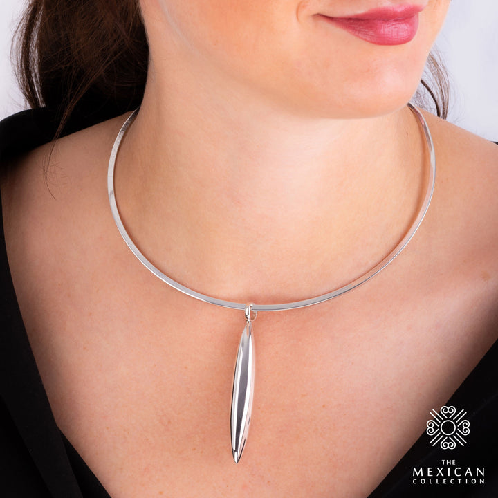 Long Silver Stick Pendant
