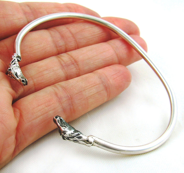 Equestrian 925 Sterling Silver Horse Head Bracelet