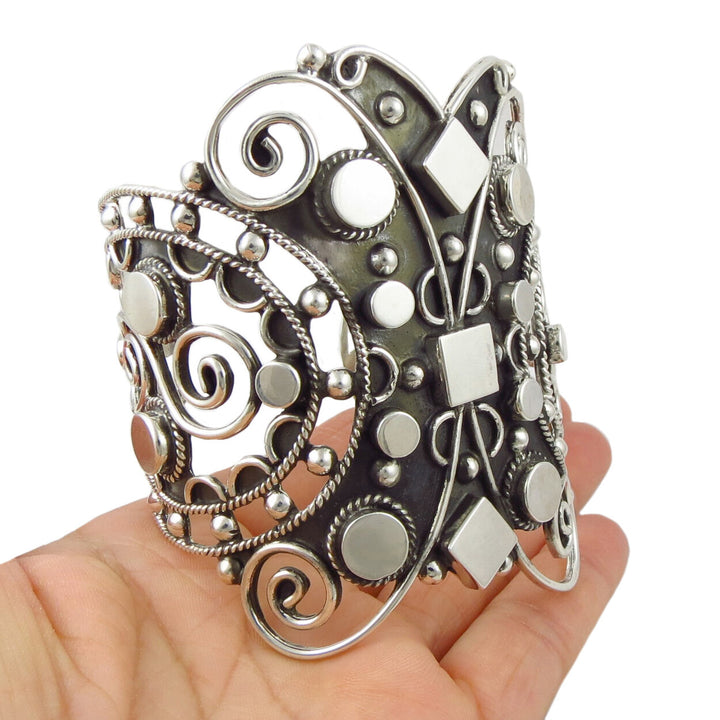 Statement Sterling Silver Bracelet Cuff for Women