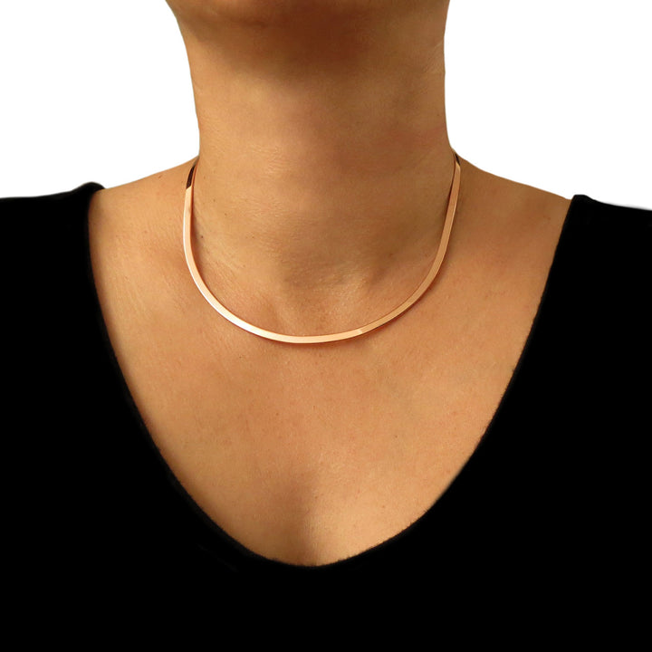 Copper Choker Necklace - Polished Finish