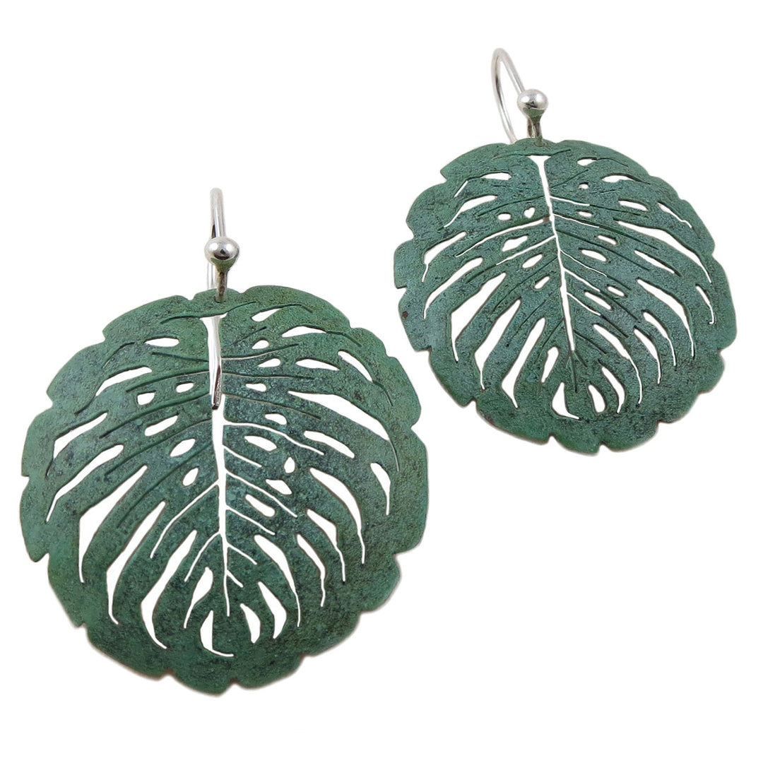 Copper and Silver Leaf Earrings