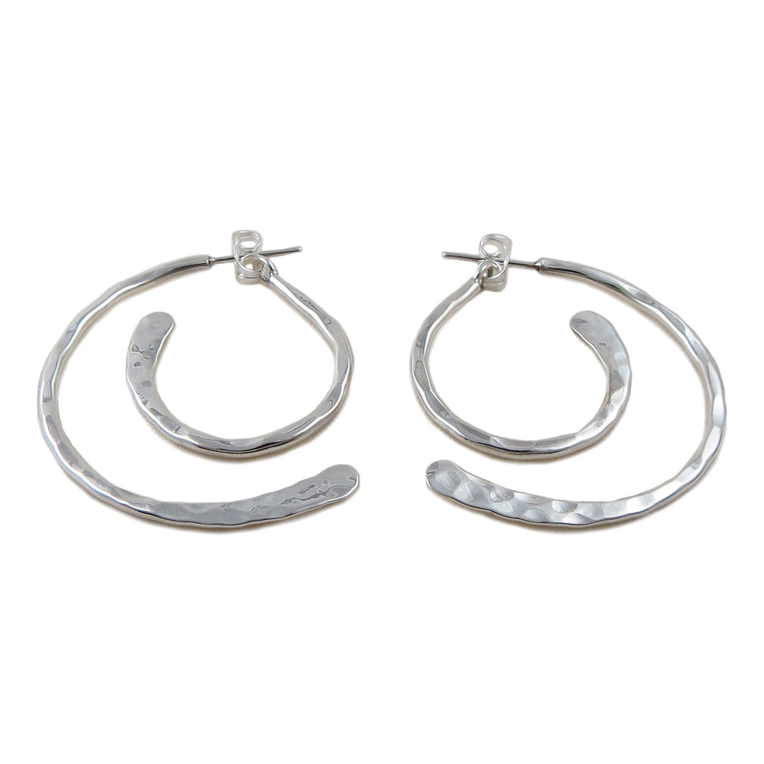 Silver Two Part Hoop Earrings