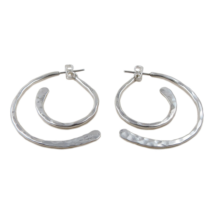 Silver Two Part Hoop Earrings