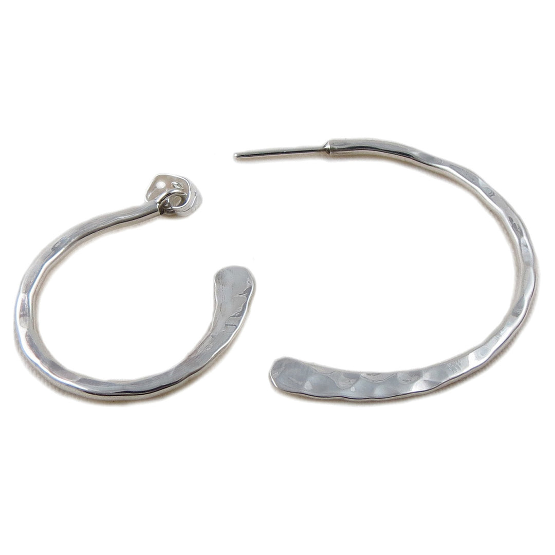 Silver Two Part Hoop Earrings