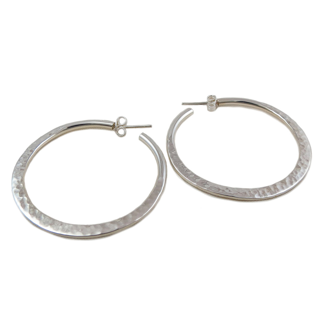 Silver Hoop Earrings Medium