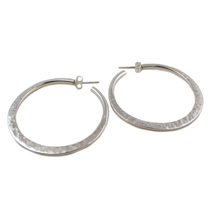 Silver Hoop Earrings Medium