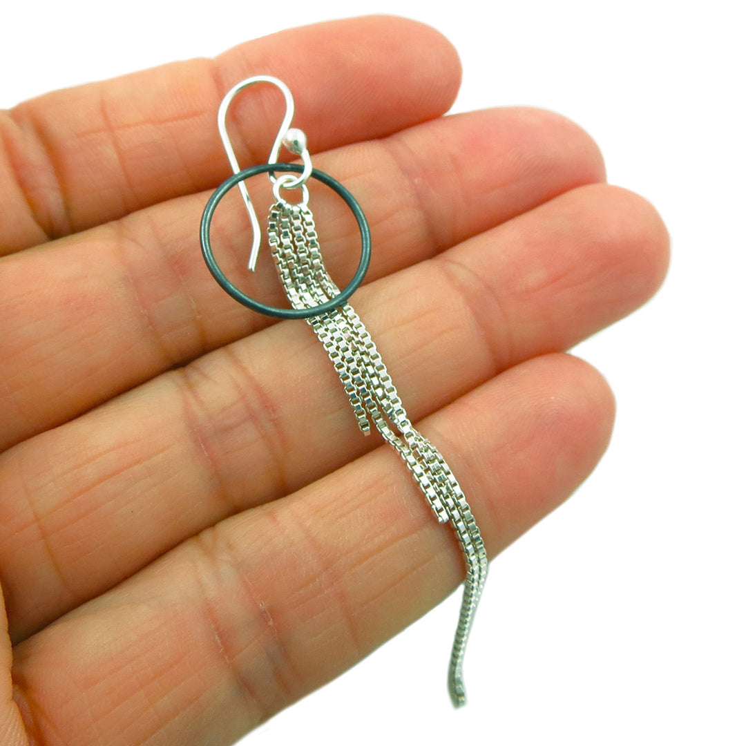 Sterling Silver Chain Fringe Earrings