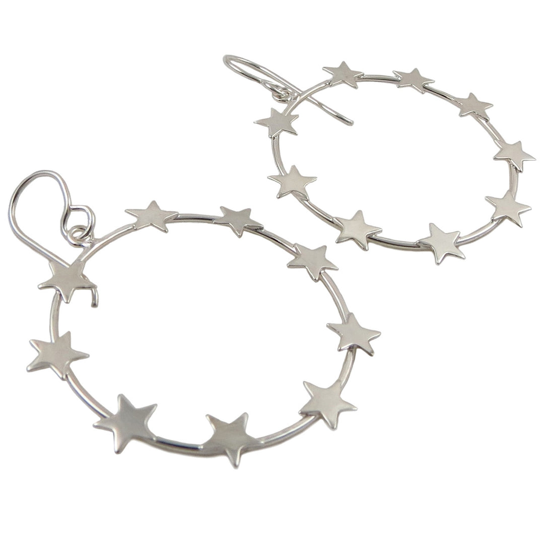 Bold Silver Star Earrings