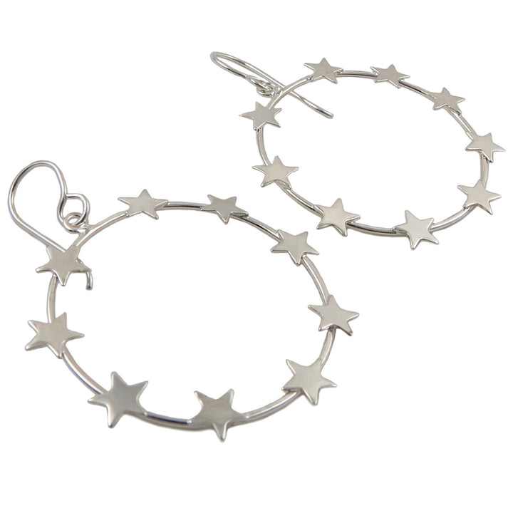 Bold Silver Star Earrings