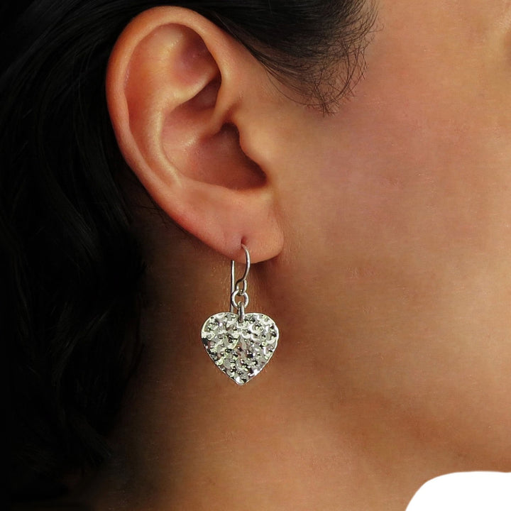 Silver Heart Love Earrings