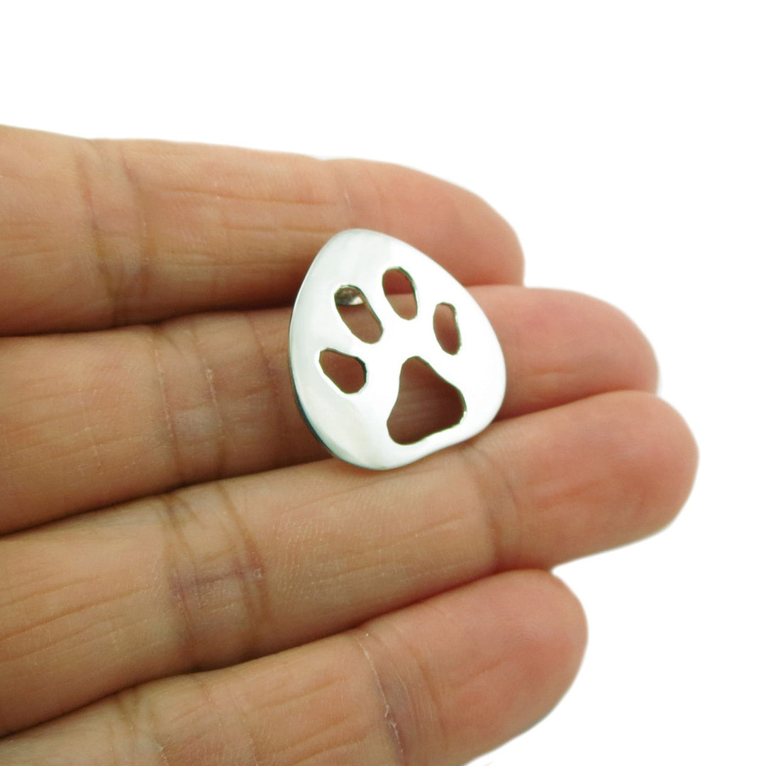 Animal Paw Print 925 Sterling Silver Earrings Gift Boxed
