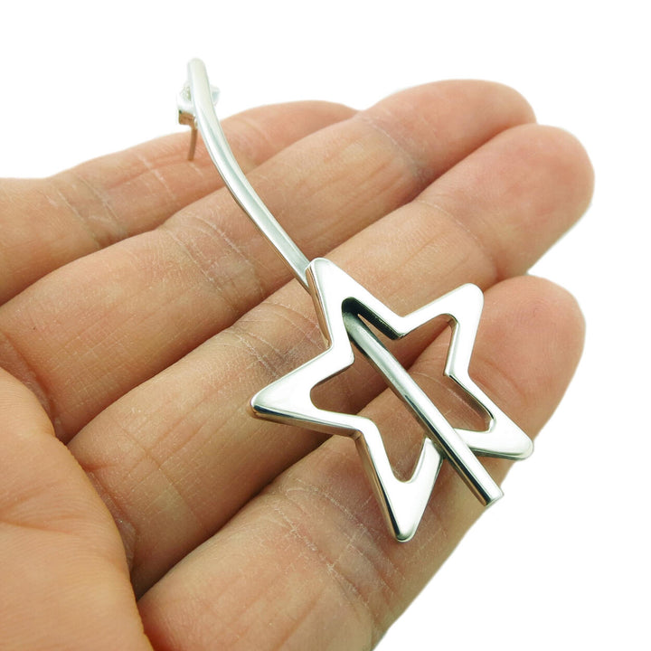 Star Burst Silver Earrings
