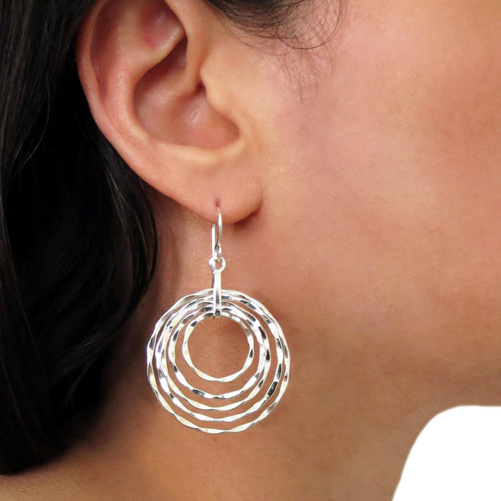 Silver Circle Earrings Large
