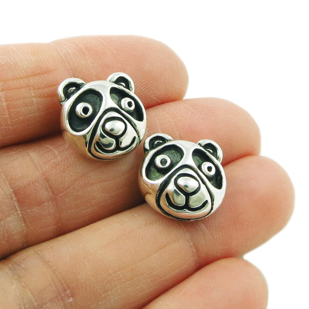 Panda Bear Earrings in Sterling Silver
