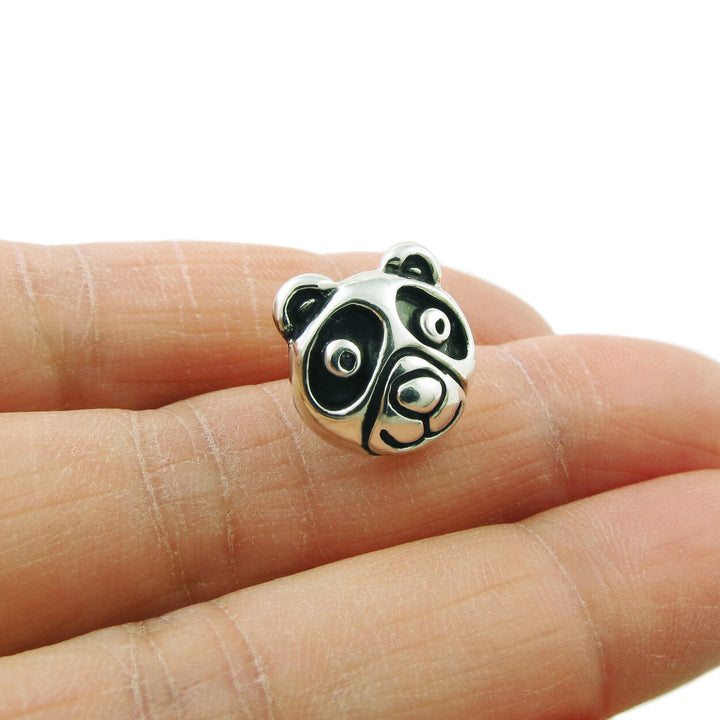 Panda Bear Earrings in Sterling Silver