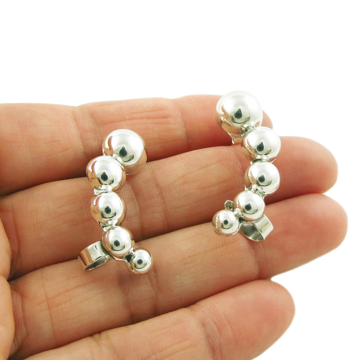 Ear Climber 925 Sterling Silver Cuff Earrings