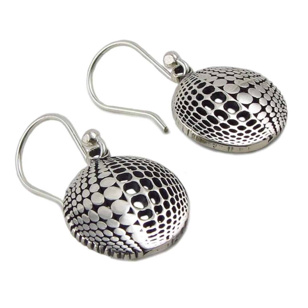 Chunky circle earrings on a white background