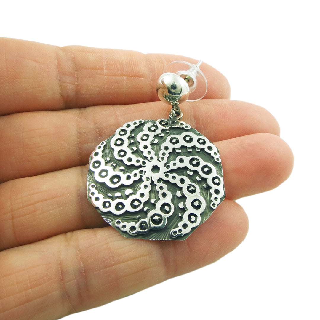 Eternal Spiral Sterling Silver Earrings - Hanmdade