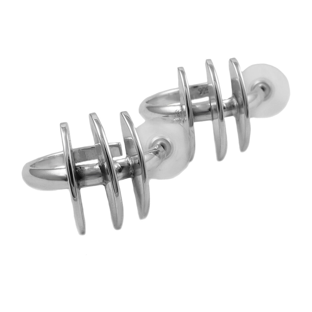 Spiked Hoop Earrings in Sterling Silver