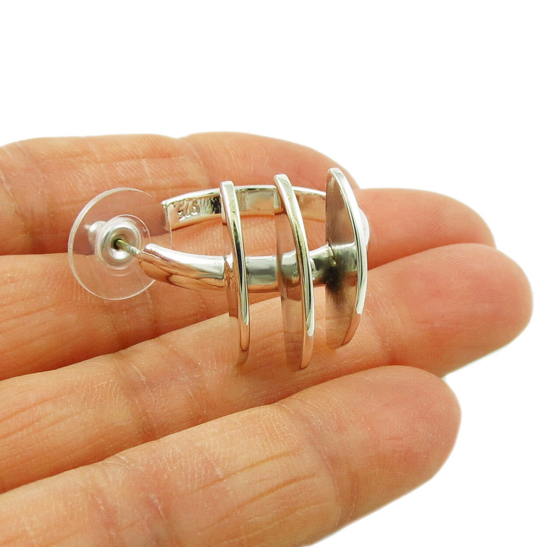 Spiked Hoop Earrings in Sterling Silver