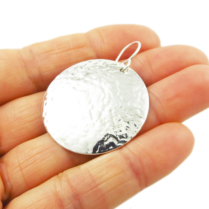 Hammered Sterling Silver Earrings Large