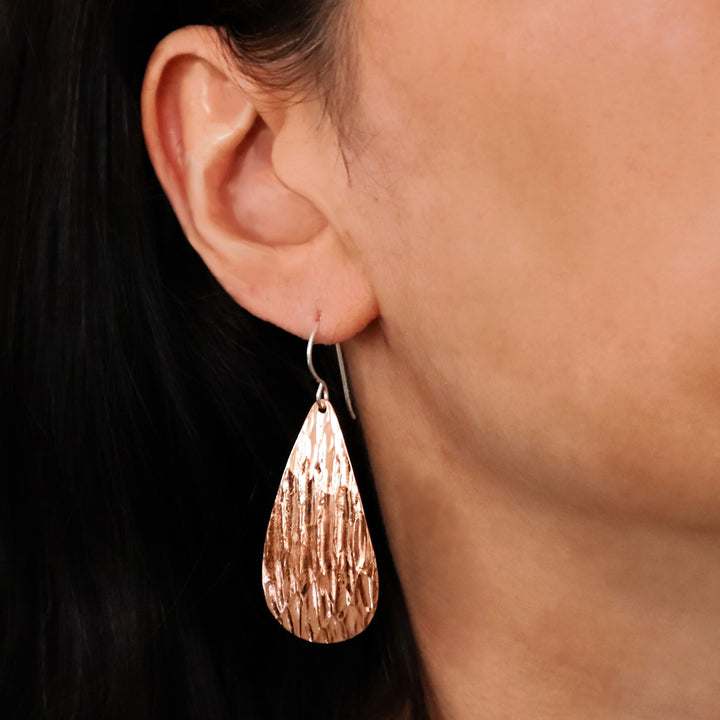Long Copper Earrings - Handmade Mexican Jewellery
