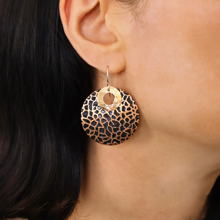 Large Animal Print Copper Earrings - Handmade Jewellery