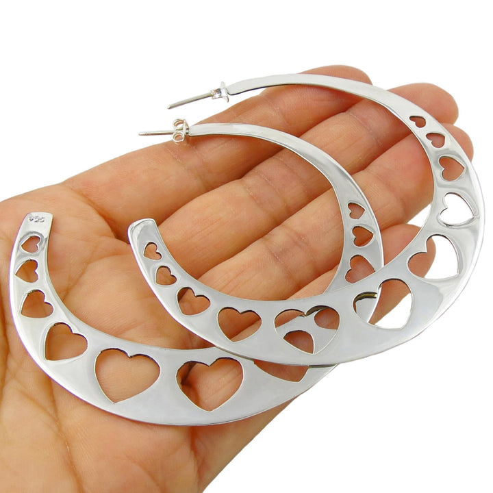 Gypsy Hoop Earrings in Sterling Silver