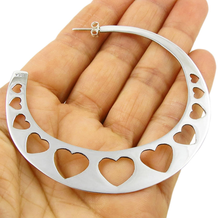Gypsy Hoop Earrings in Sterling Silver