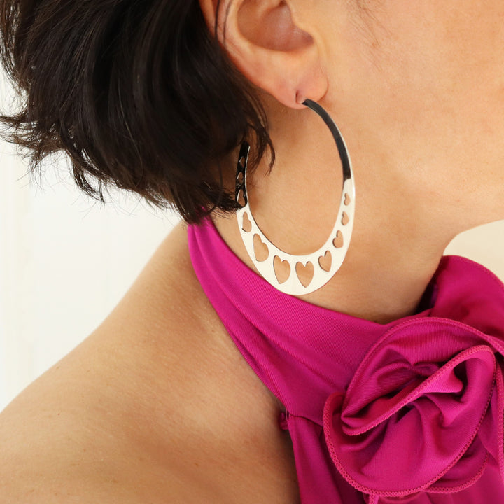 Gypsy Hoop Earrings in Sterling Silver