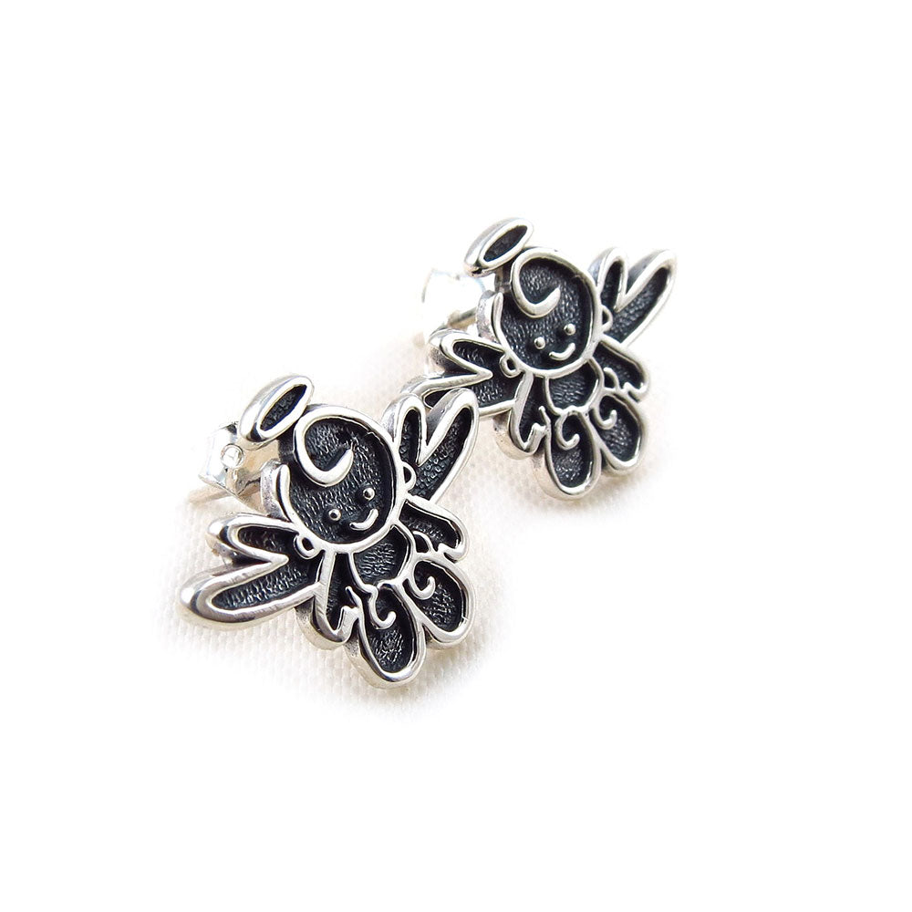 Silver Cupid Earrings