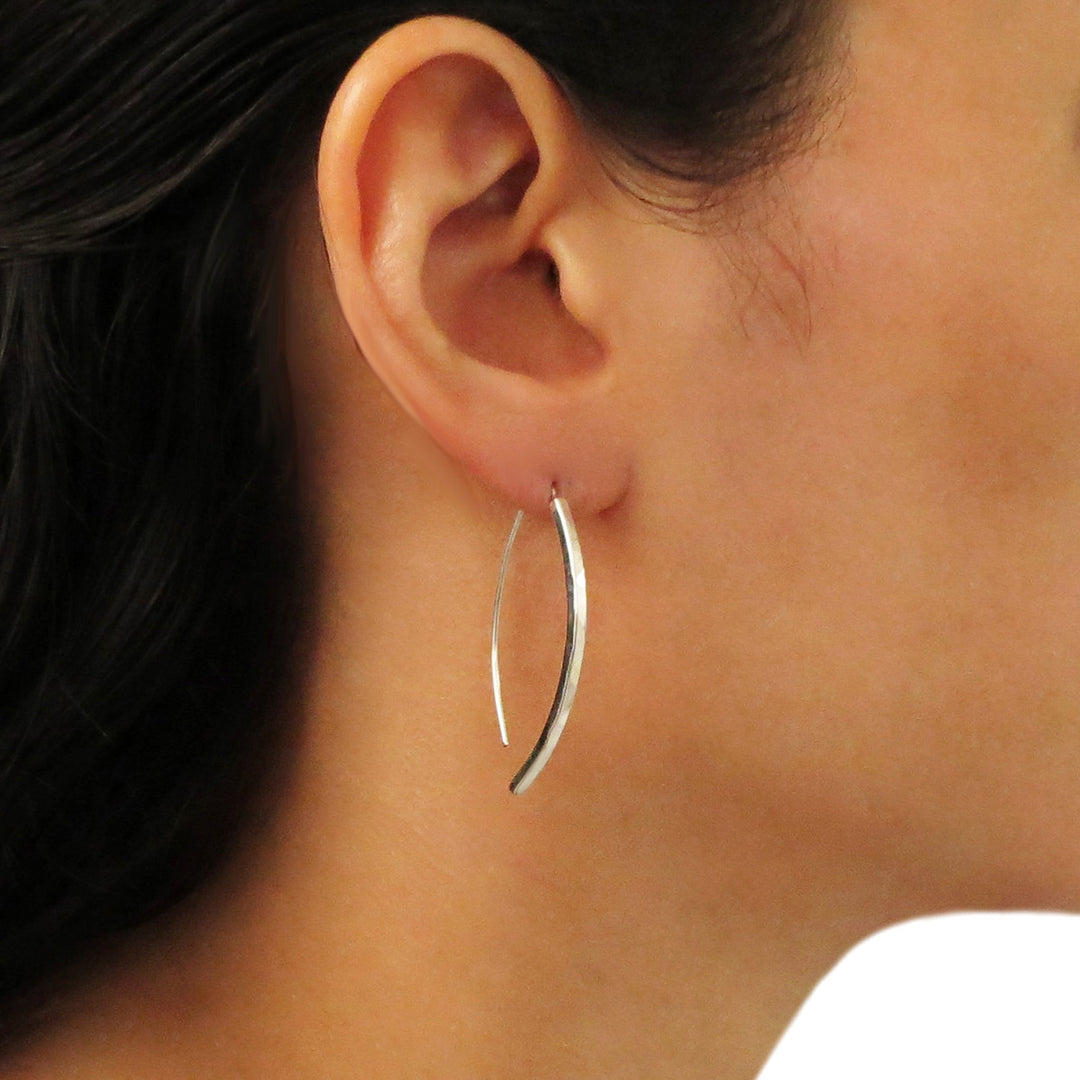 Silver Threader Drop Earrings