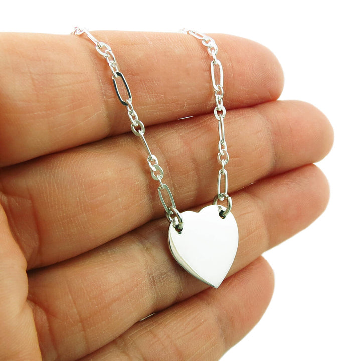 Heart Chain Necklace in 925 Silver