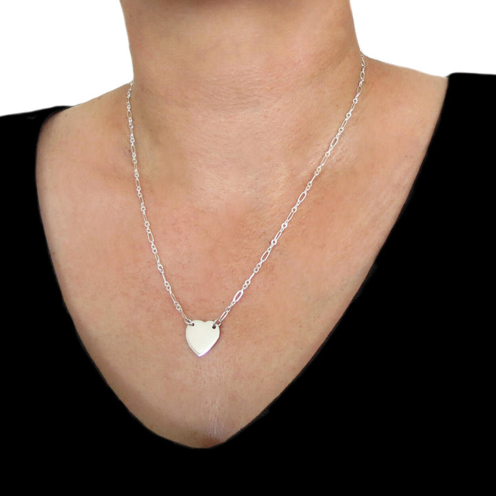 Heart Chain Necklace in 925 Silver