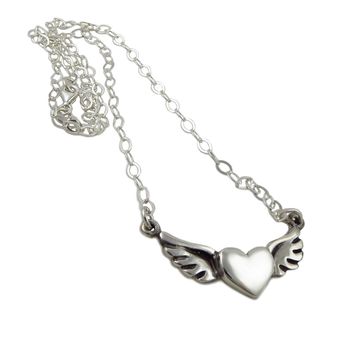 Eternal Love 925 Sterling Silver Winged Heart Chain Necklace