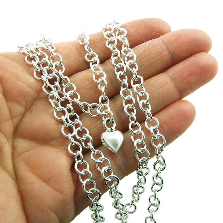 Layered Chain 925 Sterling Silver Hallmarked Triple Drop Necklace