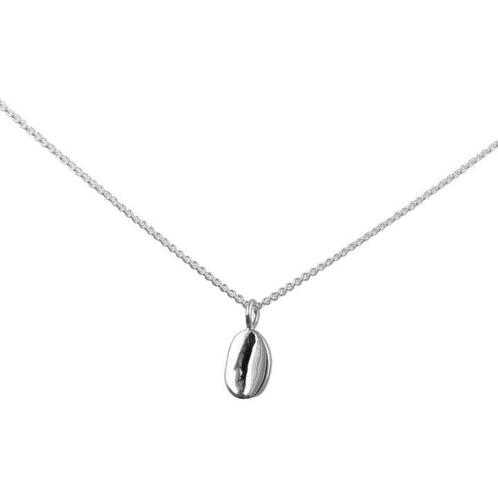 Coffee Lover Silver Cocoa Bean Necklace - Handmade
