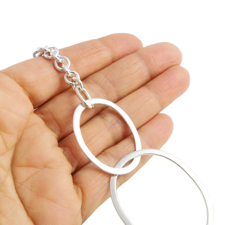 Hallmarked Large 925 Sterling Silver Wide Link Chain Necklace