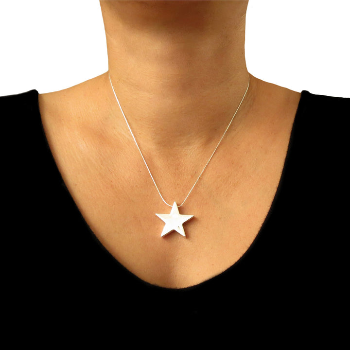 Sterling Silver Star Pendant - Three-Dimensional Design
