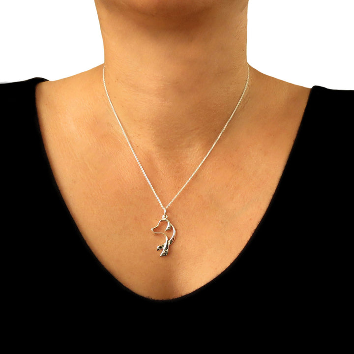 Silver Labrador Dog Pendant Necklace - Handmade Jewellery