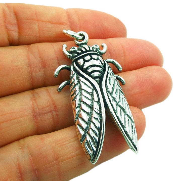Cicada 925 Sterling Silver Bug Insect Pendant