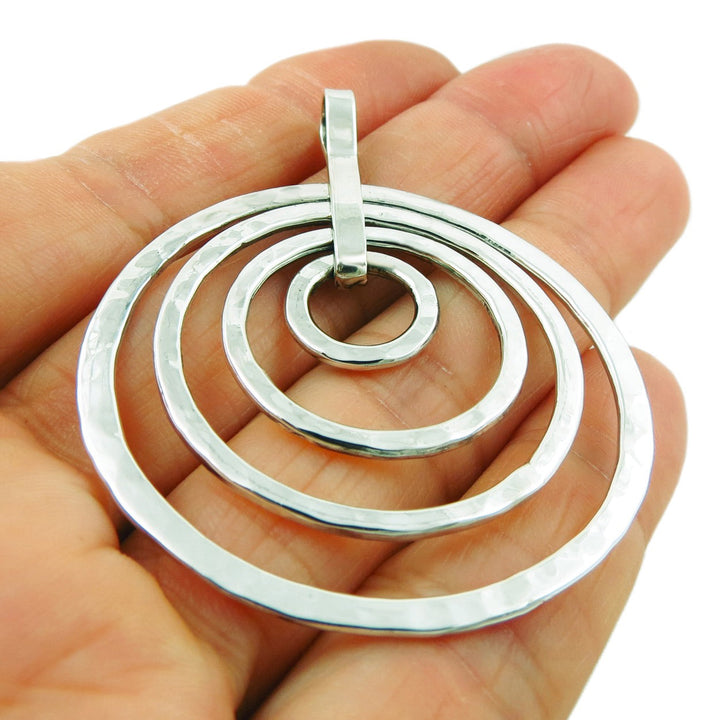 Multi Hoop 925 Sterling Silver Pendant Necklace