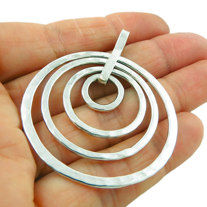 Multi Hoop 925 Sterling Silver Pendant Necklace