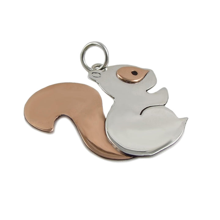 Ladies Two Tone Squirrel Pendant Necklace