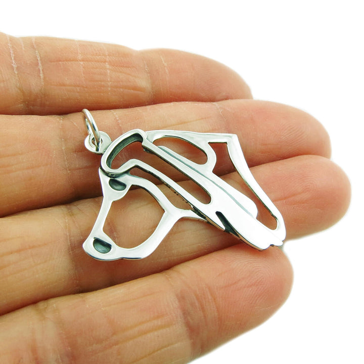 Silver Basset Hound Pendant Necklace
