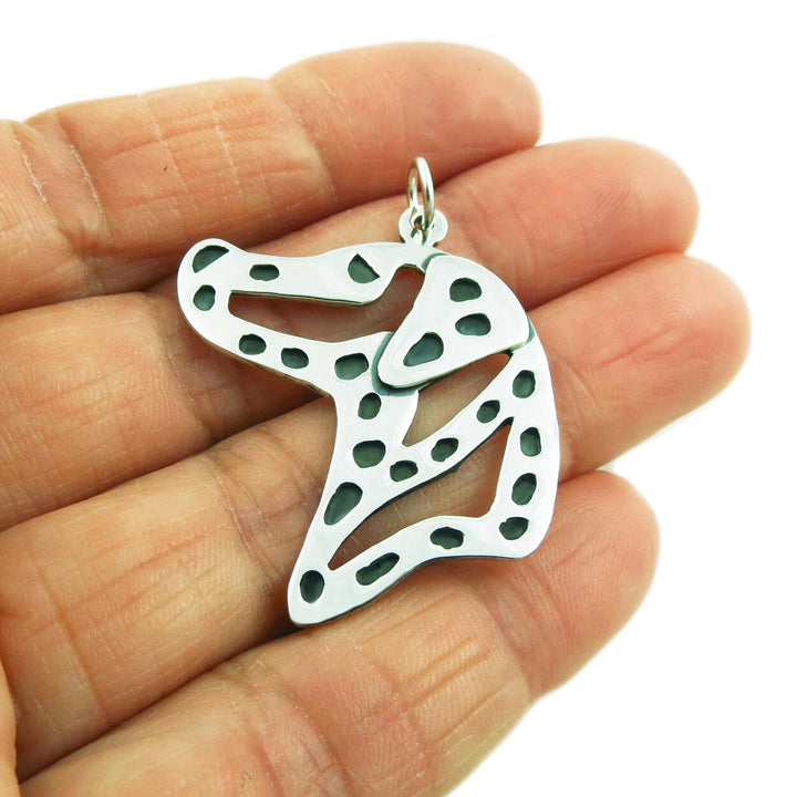 Silver Dalmation Pendant Necklace