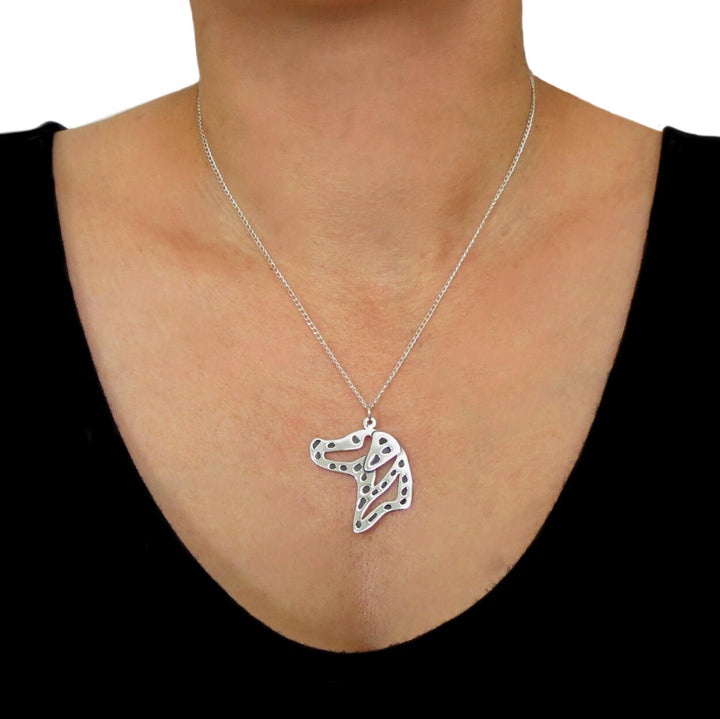 Silver Dalmation Pendant Necklace