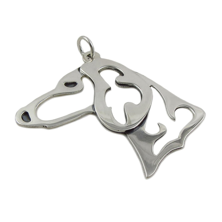 Large Dog Pendant Necklace in Sterling Silver