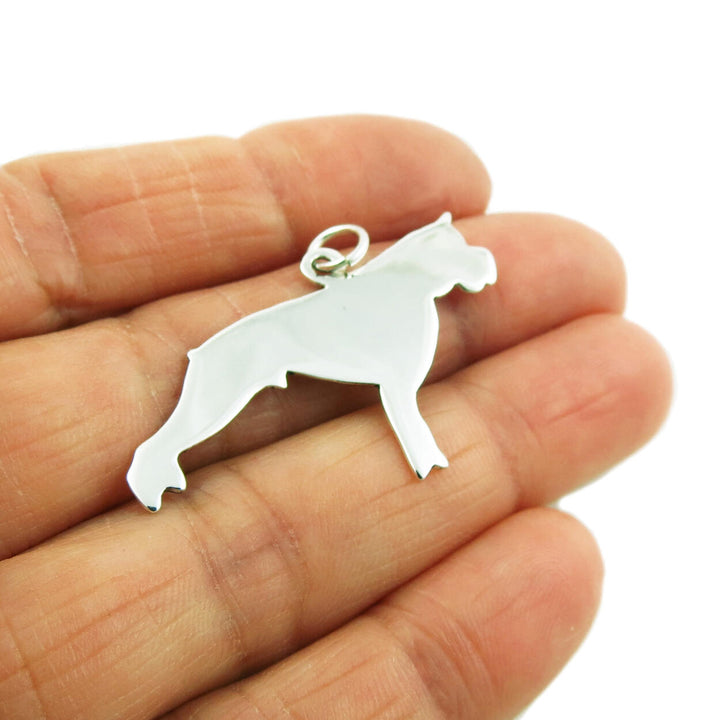 Boxer Dog Sterling Silver Pendant Necklace
