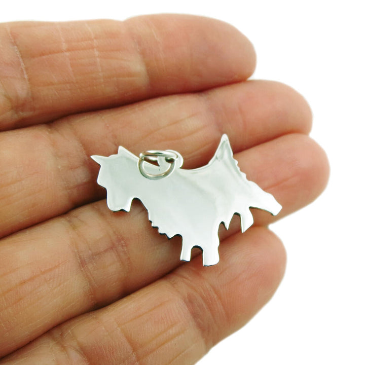 Dog 925 Sterling Silver Terrier Animal Pendant in a Gift Box